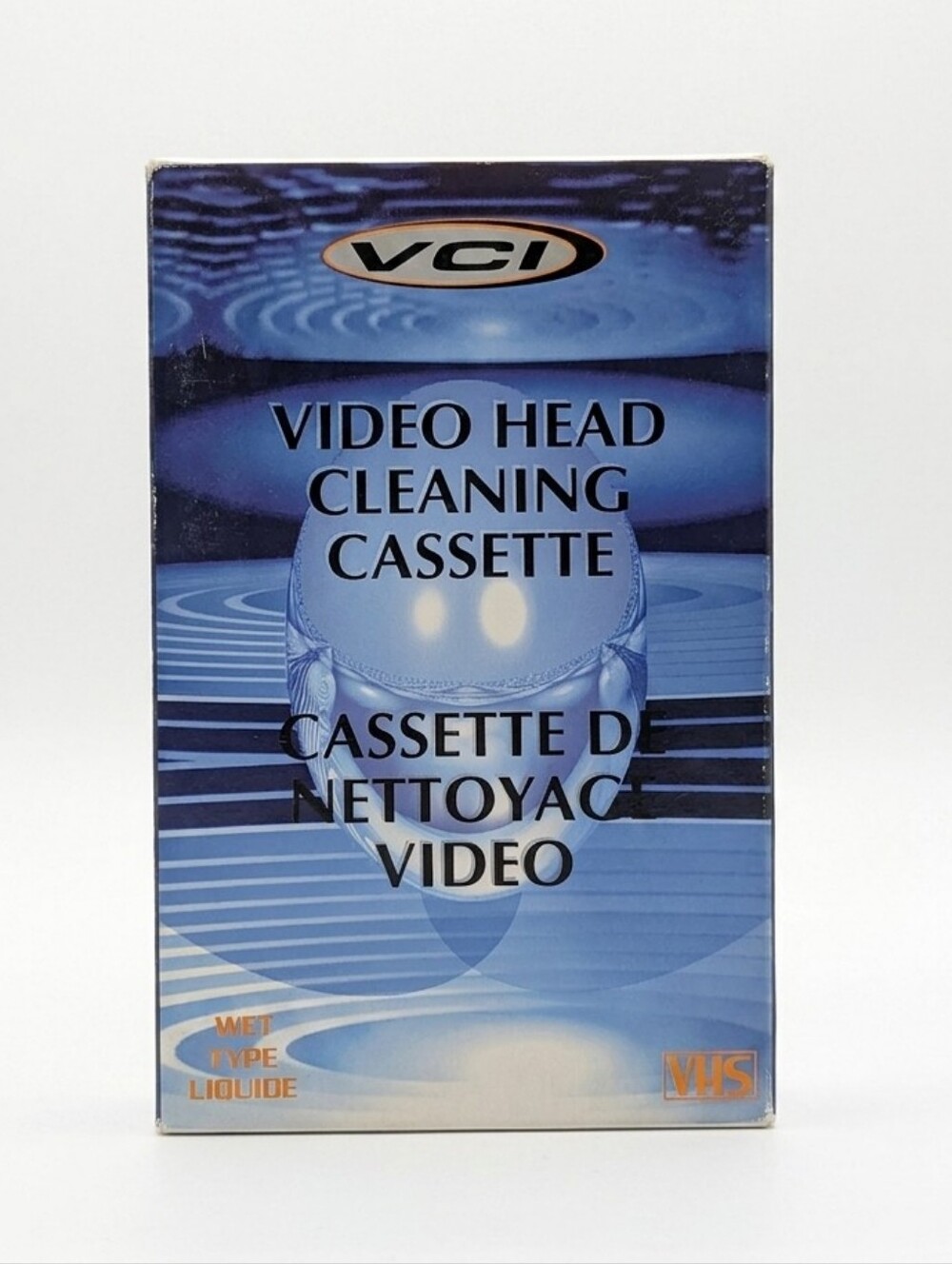 VCI VHS Video Head Cleaning Cassette Wet Type 1990s Vintage Media Accessory